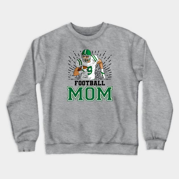 Football Mom // Retro Football Player Crewneck Sweatshirt by SLAG_Creative